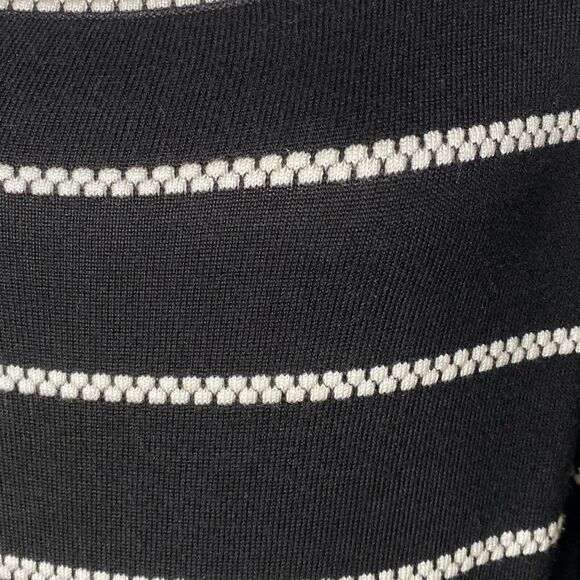 Eliza J. Black and White Striped Long Sleeve A-Line Dress Size L - Picture 5 of 9